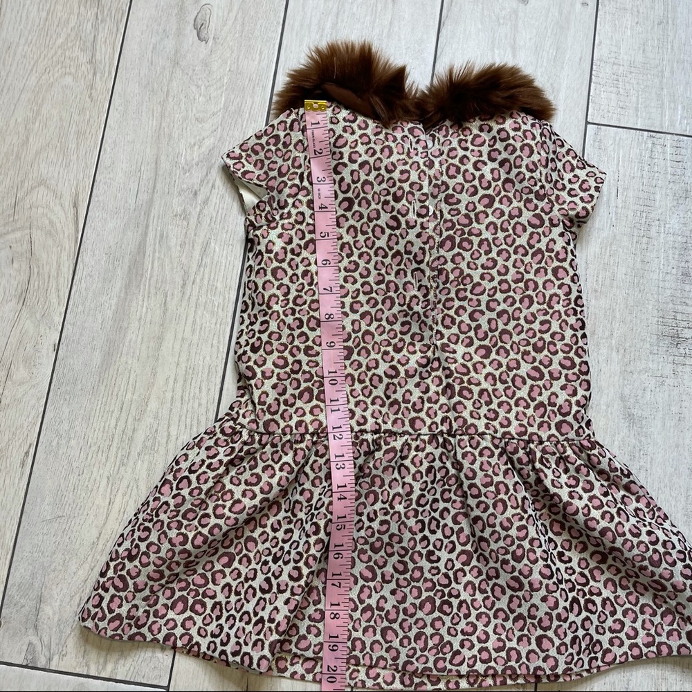Janie & Jack Leopard Print Fur Collar Dress - Picture 3 of 6